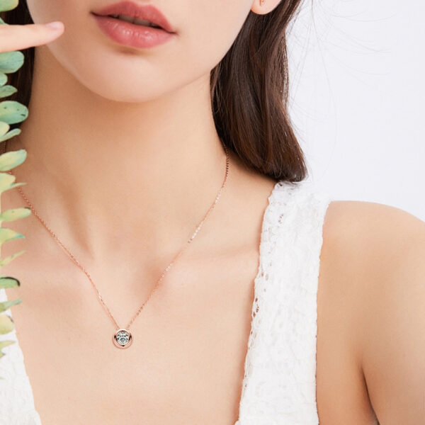 Anryss 925 sterling silver Classic, stylish and versatile Moissanite "bubble" necklace featuring a minimalist, sophisticated small bubble pendant