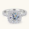 Anryss 925 sterling silver 2-Carat Square-Cut Moissanite Ring