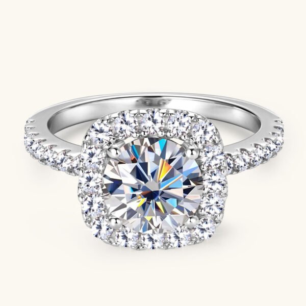 Anryss 925 sterling silver 2-Carat Square-Cut Moissanite Ring
