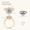 Anryss 925 sterling silver 2-Carat Square-Cut Moissanite Ring