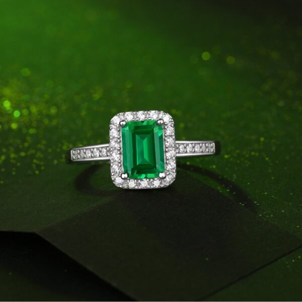Anryss 925 sterling silver Emerald ring a stylish and versatile accessory perfect for gifting to mothers or friends Adjustable opening