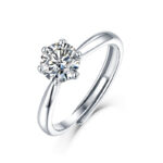 Anryss 925 sterling silver Six-prong moissanite ring a popular style for women with a touch of luxury