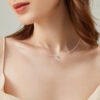 Anryss 925 Sterling Silver Necklace with Mermaid Tears Moissanite Pendant
