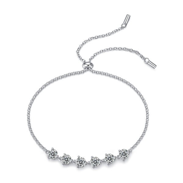Anryss 925 sterling silver Bracelet with moissanite silver plated with white gold