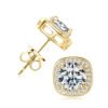 Anryss 925 sterling silver Four-claw square bag style earrings with one-carat moissanite sugar cube design unisex earrings