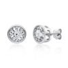 Anryss 925 sterling silver Classic six-prong moissanite stud earrings for women – gold-plated minimalist style
