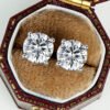 Anryss 925 sterling silver New 2-Carat Moissanite Stud Earrings – 18K Gold-Plated, Premium "Quiet Luxury" Style for Women