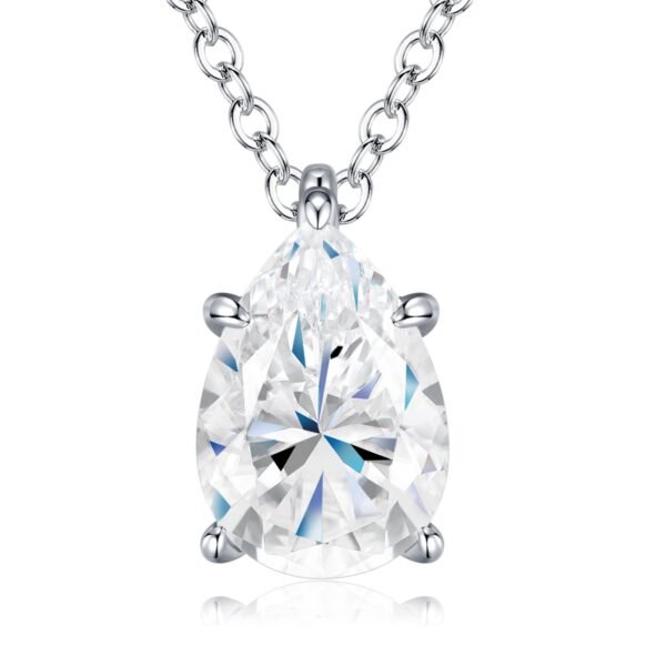 O1CN01xzk1d51mS4T0qytqP_!!2220098954952-0-cib Anryss 925 sterling silver Four-claw moissanite pear-shaped teardrop necklace for women simple style for layering pendants.