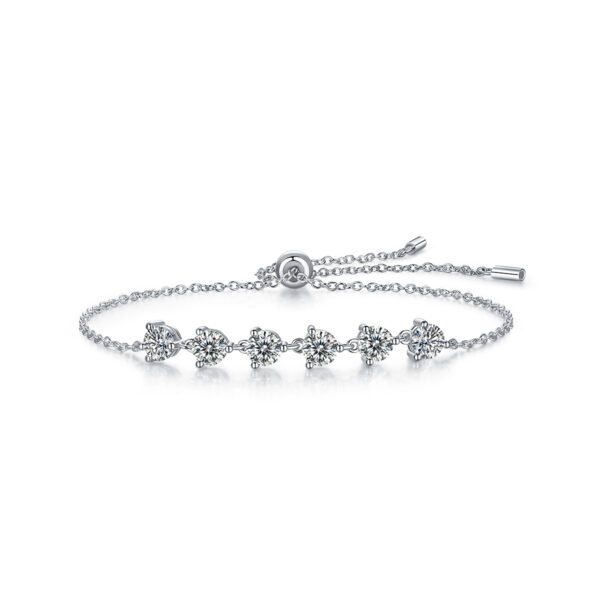 Anryss 925 sterling silver Bracelet with moissanite silver plated with white gold