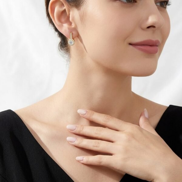 Anryss 925 sterling silver Moissanite classic and stylish women's stud earrings with gold plating Ins style