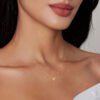 Anryss 925 Sterling Silver Popular Women's Moissanite Flying Saucer Rose Gold Clavicle Chain
