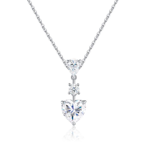 Anryss 925 sterling silver Moissanite necklace with heart-shaped pendant a luxurious style for women