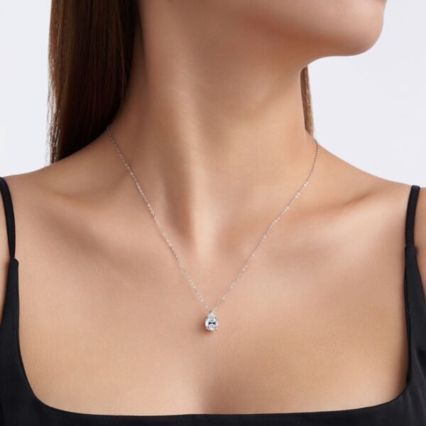 O1CN01zXDDut1mS4SzMeC3H_!!2220098954952-0-cib Anryss 925 sterling silver Four-claw moissanite pear-shaped teardrop necklace for women simple style for layering pendants.