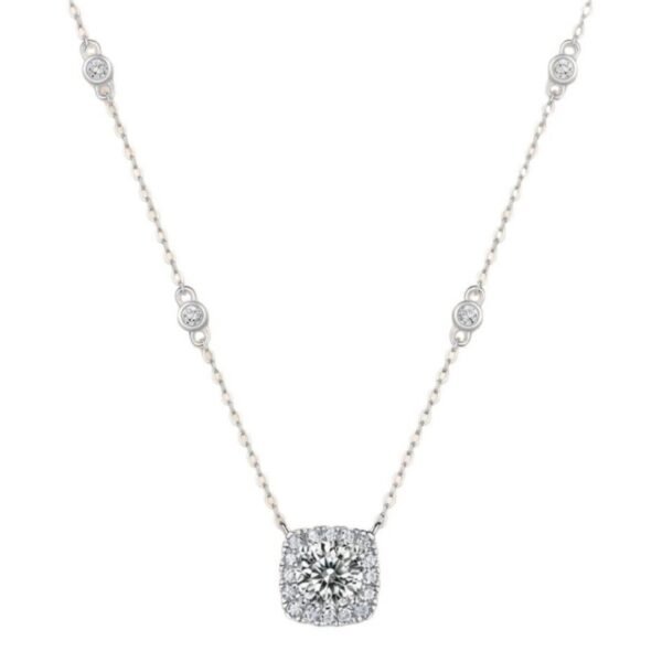 Anryss 925 Sterling Silver Necklace with Moissanite Dream Pendant - Fashionable Clavicle Chain Accessories