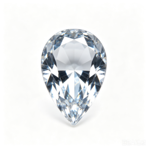 1 pear-shaped moissanite of 2.5 carats