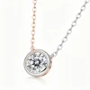Anryss 925 sterling silver Moissanite necklace rose gold clavicle chain minimalist style