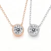 Anryss 925 sterling silver Moissanite necklace rose gold clavicle chain minimalist style