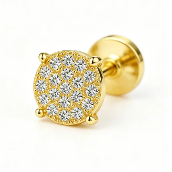 Anryss 925 sterling silver Classic four-prong moissanite stud earrings for women gold-plated trendy "Ins-style" design