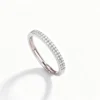 Anryss 925 sterling silver Adjustable Moissanite ring with a row of micro-set stones—an elegant understated luxury style for women
