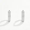Anryss 925 sterling silver Sparkling Time Earrings with White Gold Plated Moissanite Silver Studs - Sophisticated Style