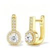 Anryss 925 sterling silver Moissanite classic and stylish women's stud earrings with gold plating Ins style