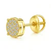 Anryss 925 sterling silver Classic four-prong moissanite stud earrings for women gold-plated trendy "Ins-style" design