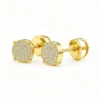 Anryss 925 sterling silver Classic four-prong moissanite stud earrings for women gold-plated trendy "Ins-style" design