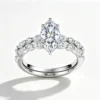 Anryss 925 sterling silver Non-fading affordable luxury moissanite ring; a unique sophisticated piece with a stylish OL aesthetic—perfect for stacking