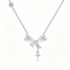 Anryss 925 sterling silver Moissanite bow pendant necklace for women understated luxury style
