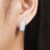 Anryss 925 sterling silver Sparkling Time Earrings with White Gold Plated Moissanite Silver Studs - Sophisticated Style